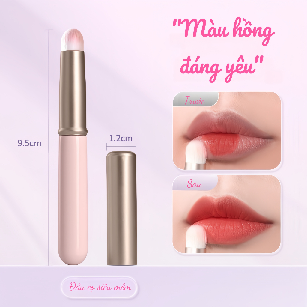 Cọ Trang Điểm Môi Che Khuyết Điểm Siêu Mềm Có Nắp Đậy