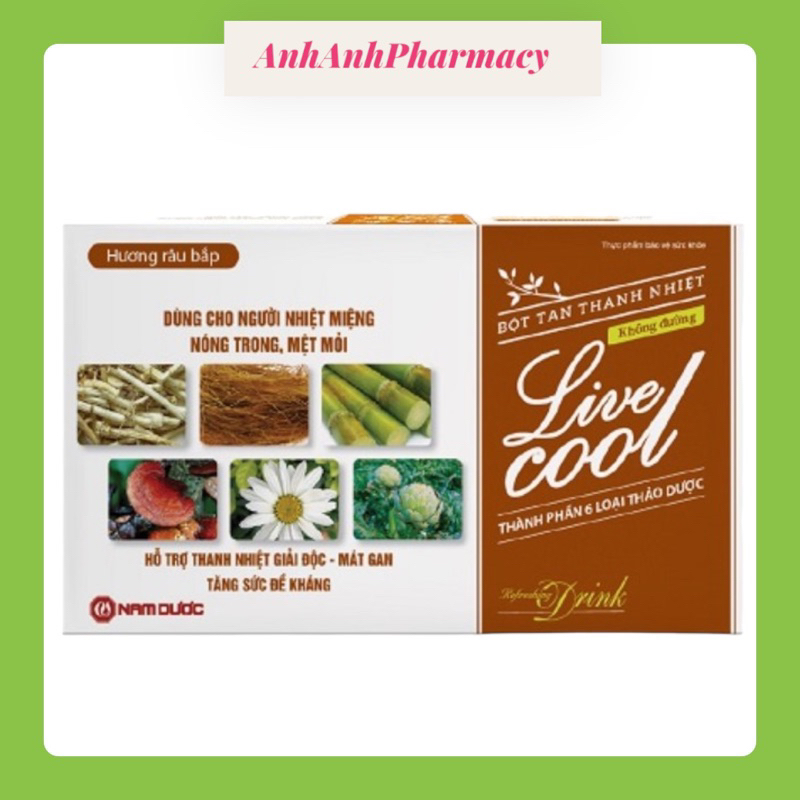 Bột sủi Live cool  - Thanh nhiệt, mát gan, giải độc, lở loét, nhiệt miệng, nóng trong người