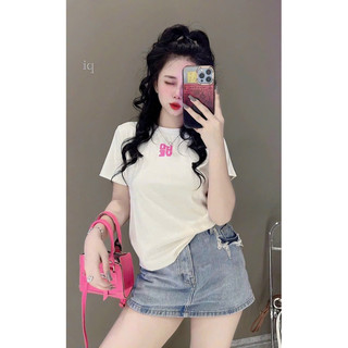 ÁO THUN NỮ CỔ TRÒN TAY NGẮN FROM BÌNH THƯỜNG ẢNH CHỤP
