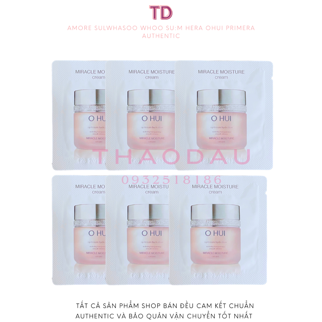 Sample Kem Dưỡng Ẩm Trắng Hồng Ohui Hồng Miracle Moisture Cream 1ml gói