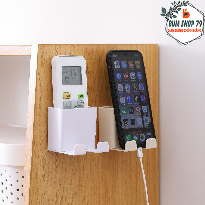 Kệ dán tường đa năng để remote nhỏ gọn tiện lợi,Giá để sạc điện thoại chất liệu nhựa ABS