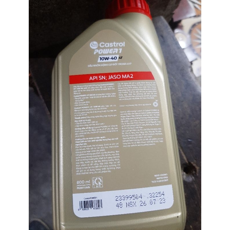 Dầu xe số 800ml castrol power 1