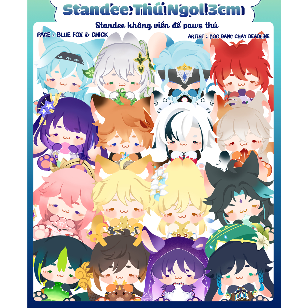 Mô hình standee Genshin Impact trông đần nhưng dễ thương