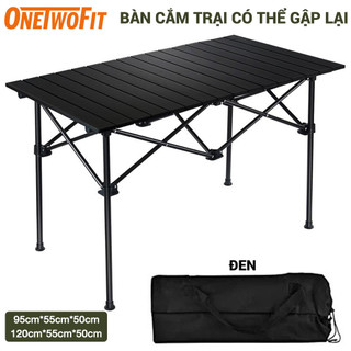 OneTwoFit Bàn gấp gọn dã ngoại, bàn camping,picnic Hợp kim cacbon sơn tĩnh điện ET017401