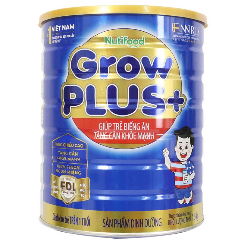 Sữa Nuti Grow Plus Xanh 1+ , Grow plus Xanh 2+ cho trẻ từ 1 tuổi trở lên 1,5kg