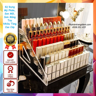 Khay Kệ Để Mỹ Phẩm, Sơn Móng Tay, Phấn Son 4 - 6 - 7 Tầng Trong Suốt - Kệ Trang Điểm Trưng Bày Mỹ Phẩm Nhiều Tầng
