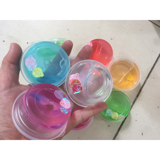 1 hủ slime trong size bánh flan - clear slime mini