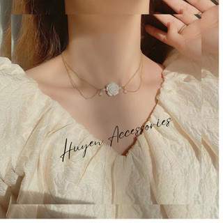 Dây chuyền hoa ngọc trai nhân tạo, phong cách hàng quốc Ulzang - HN02