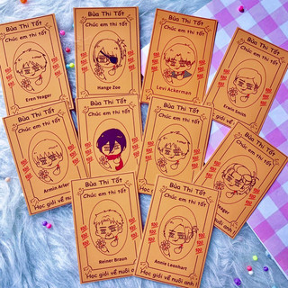 Card Thi Tốt Attack on Titan | Thẻ bài Thi tốt bóc pack Nhân phẩm Anime Attack on Titan | Eren, Levi, Mikasa
