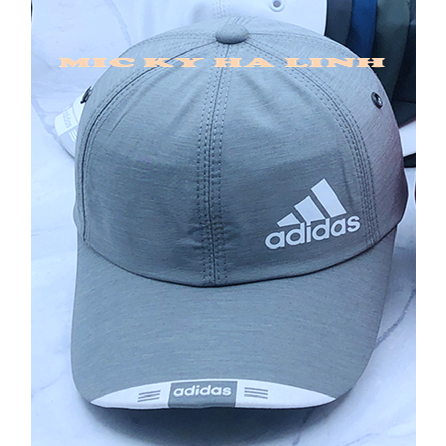 Nón lưỡi trai Adidas Vải Dù Cao Cấp Màu Ghi Xám Nón adidas Kết Trơn Nam Nữ Hot Trend