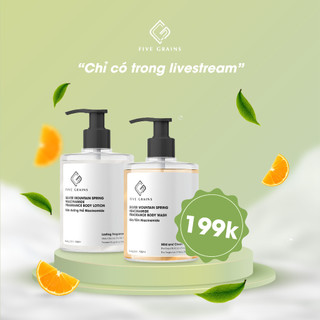 Combo sữa dưỡng thể, sữa tắm dưỡng trắng Niacinamide Five Grains 500ml