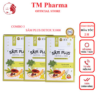 Combo 3 Hộp Kẹo Giảm Cân Sâm Plus Detox X 1000 Giúp Giảm Thèm Ăn, Phân Giải Mỡ Thừa, Hỗ Trợ Giảm Cân An Toàn Hiệu Quả