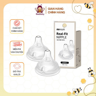 Núm ti Bình sữa moyuum, núm ti thay thế Size 2/3/4 Moyuum Hàn quốc chính hãng