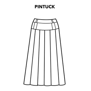 Pintuck | chân váy xếp ly dài có túi