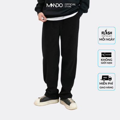 Quần Ống Suông MANDO Chất Liệu Vải Nhung Tăm Form Rộng Phong Cách Thời Trang Hàn Quốc - JOG009
