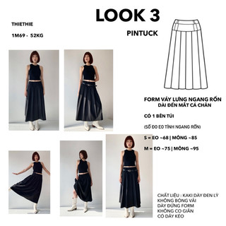 PINTUCK | Chân váy xếp ly dài có túi