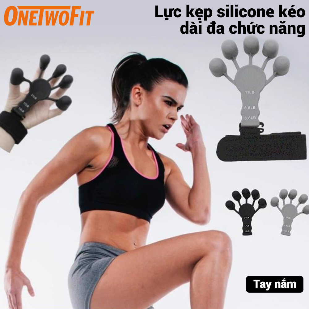 OneTwoFit Găng đeo ngón tay bằng silicon với mức độ chống chịu 6/ cho người chơi guitar với dây đeo cổ tay ET018601