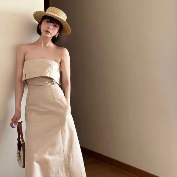 Đầm Zara cúp ngực dáng dài có sẵn hàng chuẩn loại 1 có video shop tự quay