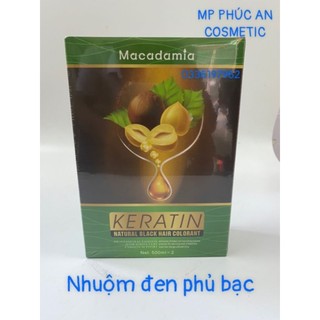 [Chính Hãng] Nhuộm tóc đen thảo dược phủ bạc karatin  avocado không dính da đầu 500ml