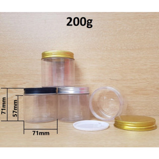 Hũ nhựa nắp nhôm kèm miếng lót trắng dày 200g