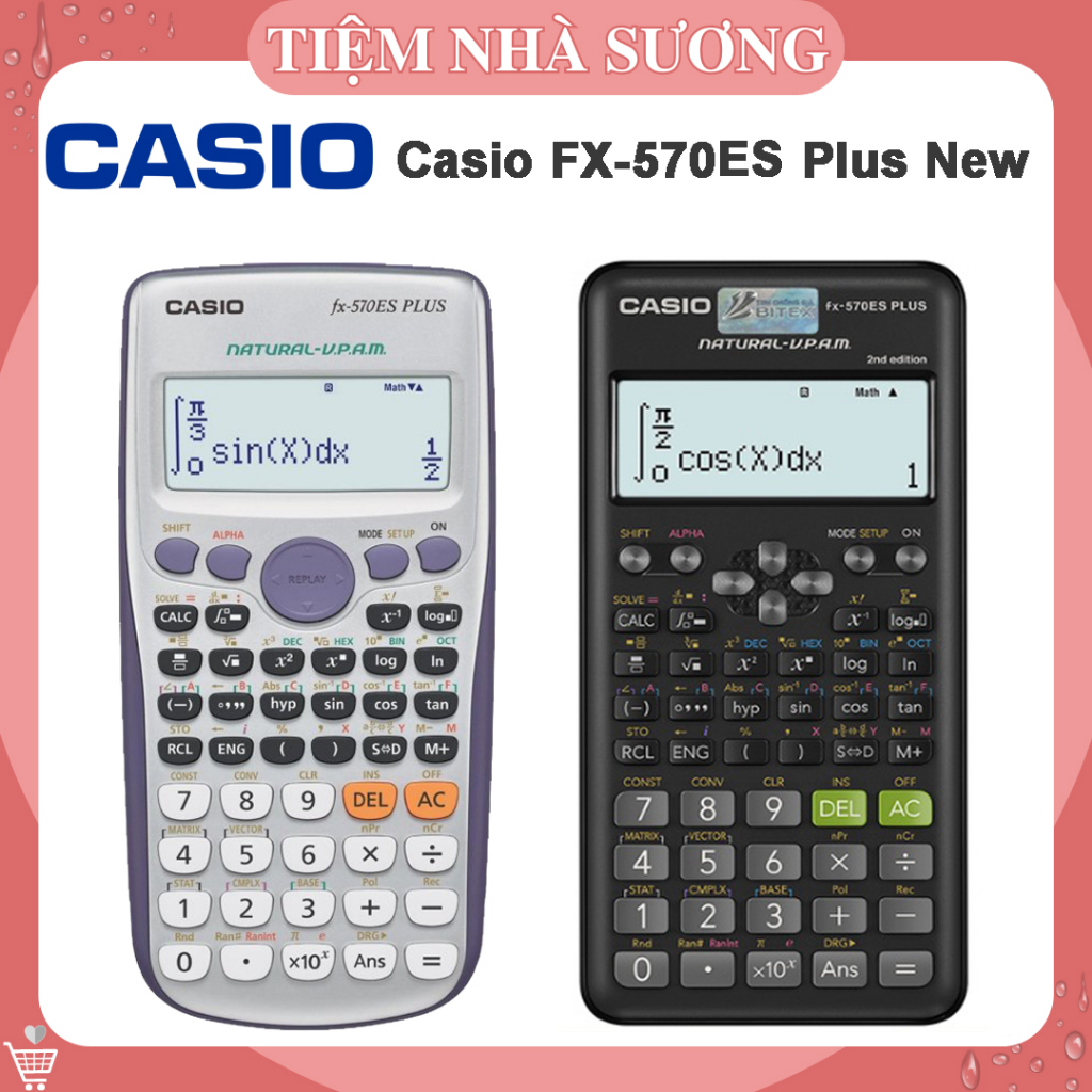 Máy Tính Cầm Tay Casio FX-570ES Plus New 2 Edition, Được Phép Mang Vào Phòng Thi, Bảo Hành Đến 07 Năm