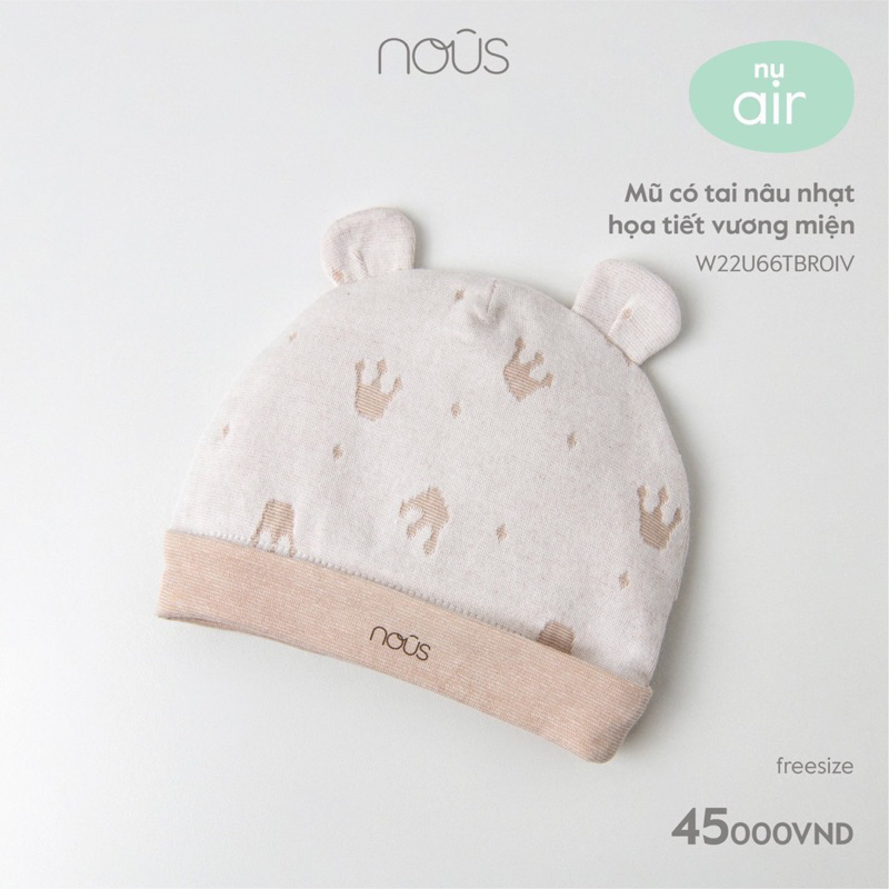 Nous - Mũ có tai họa tiết vương miện Nu Air W22B66TBL14VFS