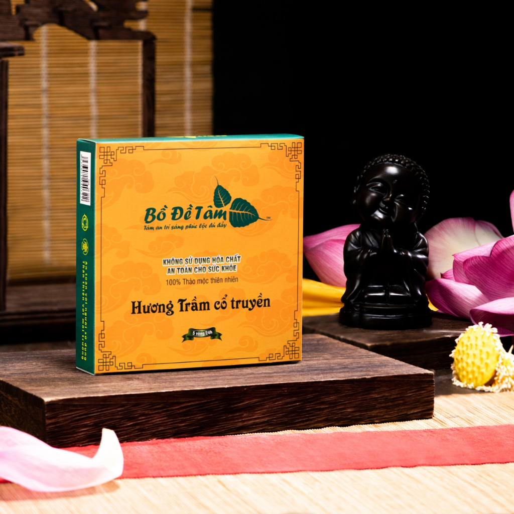 Combo 2 Hộp Hương Trầm Vòng Bồ Đề Tâm 5 Vòng 24 Giờ Mùi Thơm Tự Nhiên Không Hóa Chất