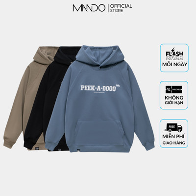 Áo Hoodie Nam Dài Tay 2 Cúc Bấm  MANDO Chất Liệu Nỉ Chân Cua Form Rộng Hình In Basic Unisex Thời Trang Hàn Quốc HOD008