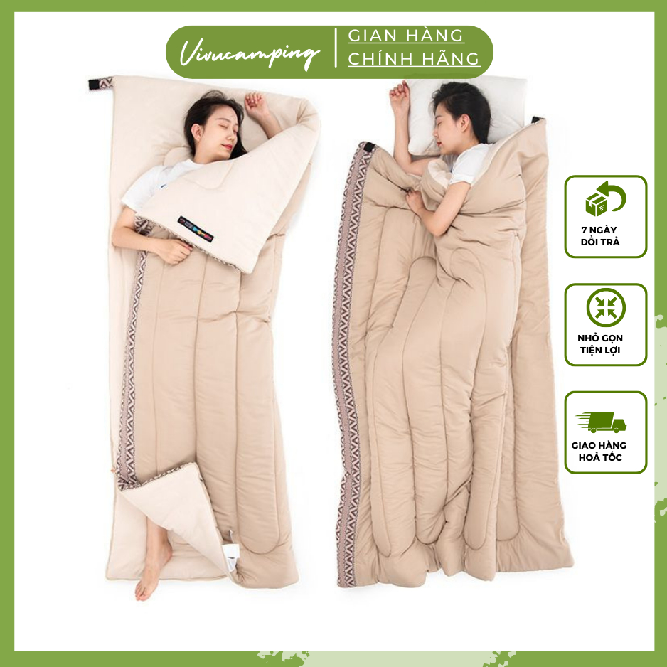 Túi Ngủ Văn Phòng Gấp Gọn Đa Năng Dày Dặn Chính Hãng Naturehike, Túi Ngủ Mùa Đông Dùng Du Lịch, Dã Ngoại, Camping