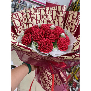 Hoa hồng giấy nhún bó