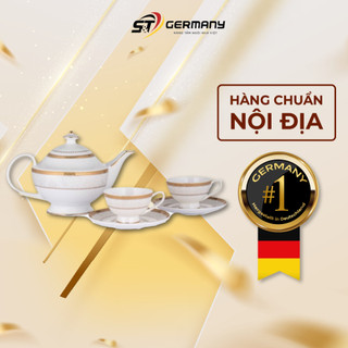 Bộ trà sứ xương hoàng gia anh viền vàng nội địa đức germanysnt 290034