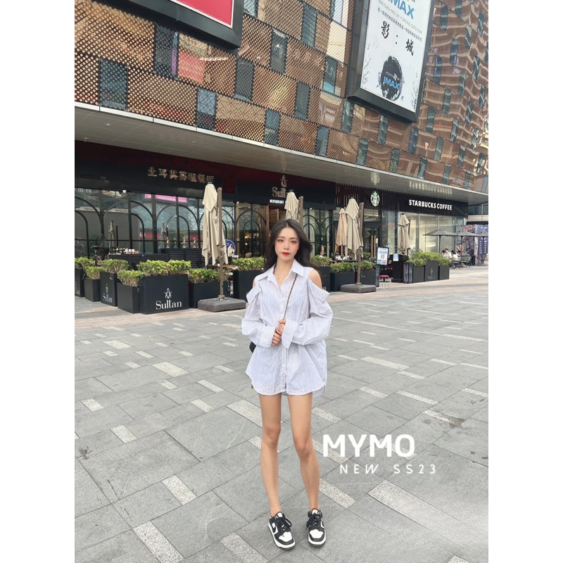 Váy sơ mi kèm belt xích