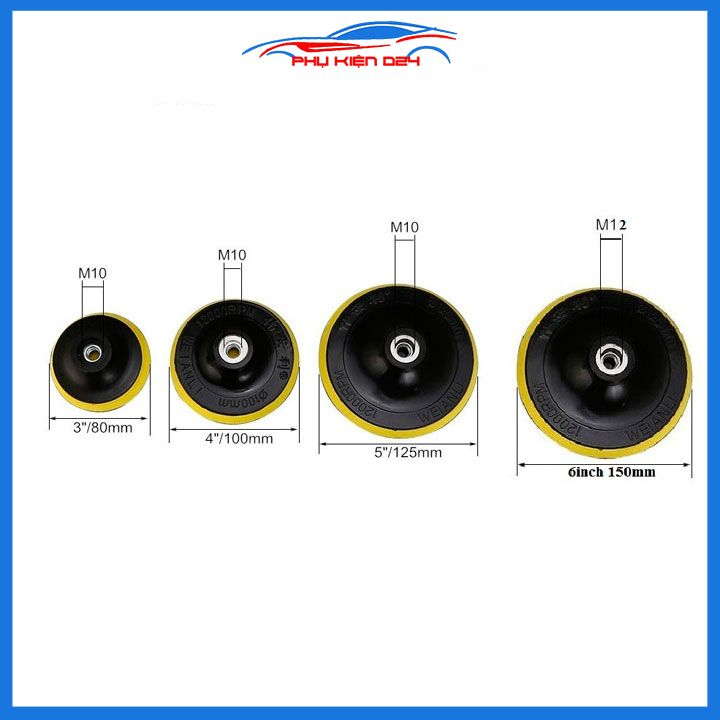 Đế gắn phớt đánh bóng xe cao cấp loại  4inch - 5inch - 6inch