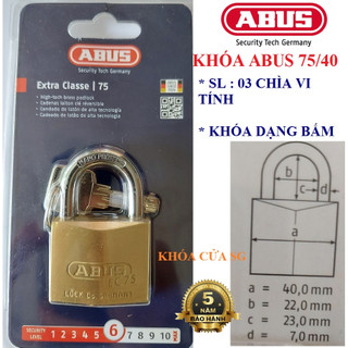 [Hỏa tốc HCM] Khoá treo đồng Abus 75/40 chính hãng ĐỨC - Thân rộng 40mm