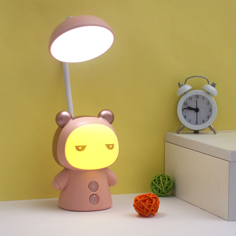 Đèn bàn LED hoạt hình gấp gọn bảo vệ mắt có thể sạc lại để bàn học sinh trẻ em để bàn thiết kế búp bê dễ thương đèn ngủ