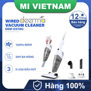 Máy hút bụi cầm tay Deerma DX118C Xám 16000PA 3 loại đầu hút 2 in 1