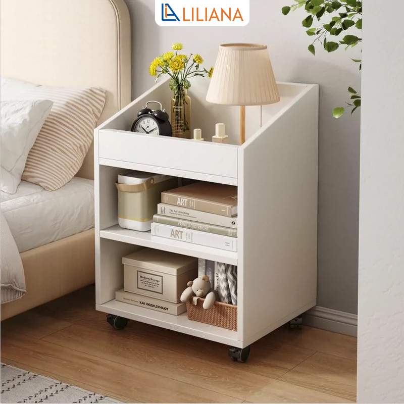 Kệ gỗ đa năng có bánh xe di chuyển dễ dàng thương hiệu Liliana - LP190