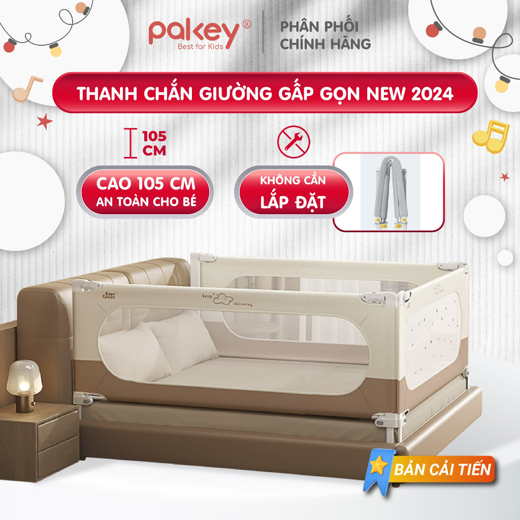 Thanh Chắn Giường PAKEY Premium GẤP GỌN, Không Cần Lắp Ráp Siêu Tiện Lợi, Mẫu Thanh Chắn Giường Cao Cấp 2024