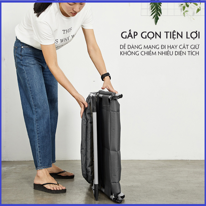 Giường Gấp Siêu Bền Dùng Trong Văn Phòng, Giường Xếp Gấp Gọn Đi Cắm Trại - Khung Hợp Kim Giường Xếp Cá Nhân Đa Năng | BigBuy360 - bigbuy360.vn