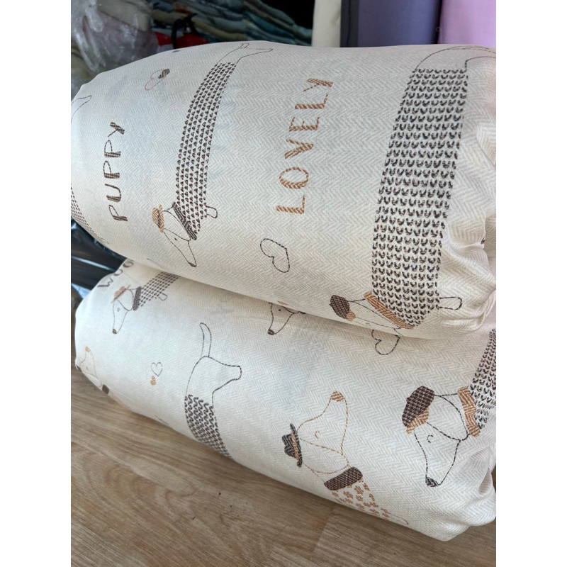 Vải lụa tencel 40s cao cấp,họa tiết puppy,Vải khổ lớn chuyên dùng may ga gối