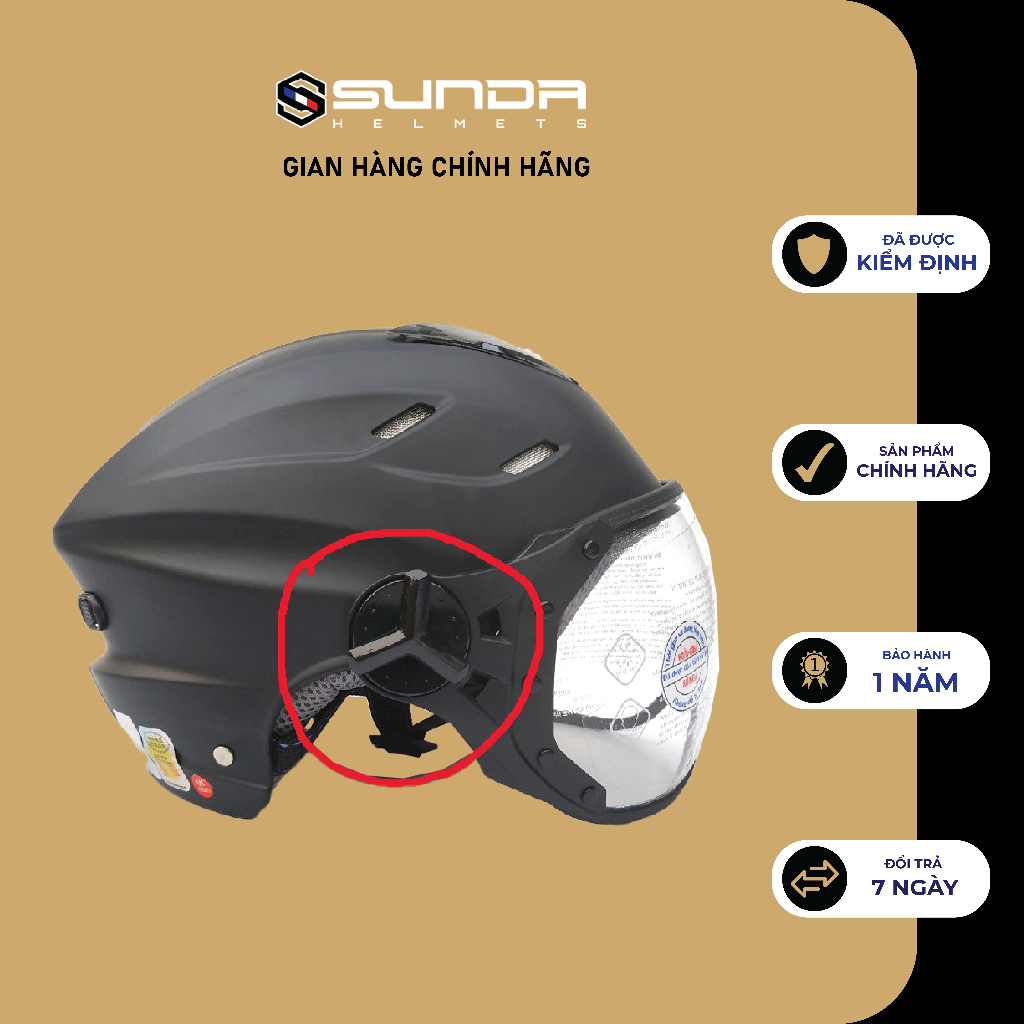 Kính thay thế mũ bảo hiểm Sunda nửa đầu