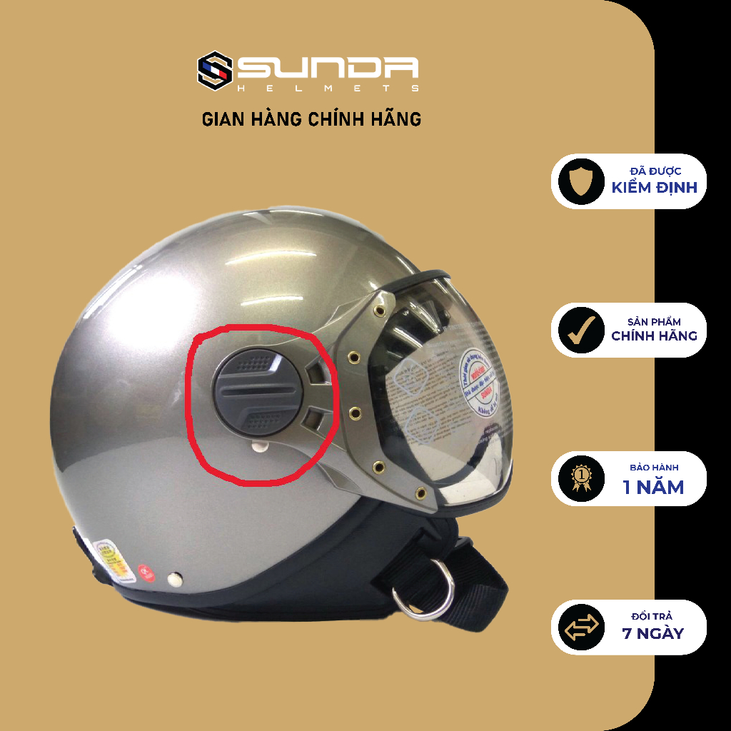 Kính thay thế mũ bảo hiểm Sunda nửa đầu