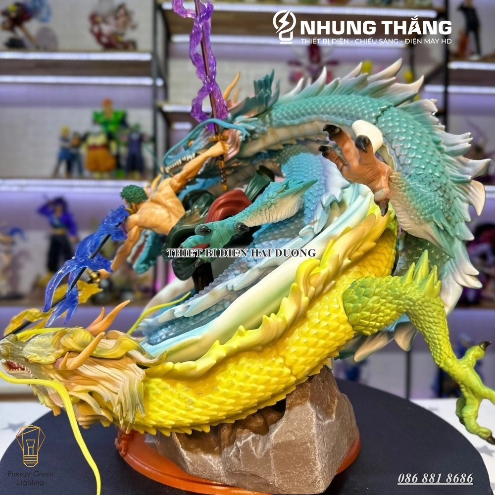 Mô Hình One Pice Zoro Tam Long Siêu Chất OP-002 - Cao 35cm - 2 Đầu Thay Thế - 3 Kiếm Hiệu Ứng