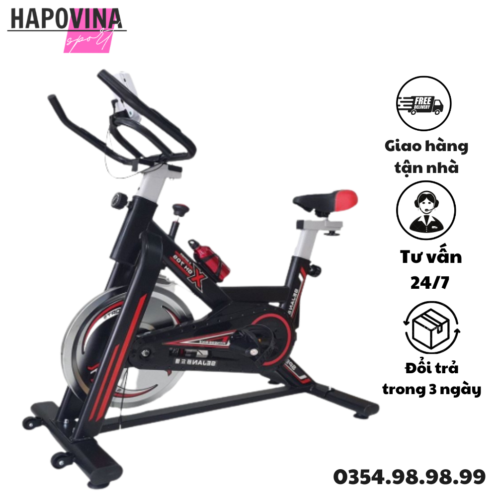 Xe Đạp Thể Dục Hapo Hp17 Tại Nhà, Xe Đạp Tập Gym Tại Chỗ Chất Liệu Hợp Kim Thép