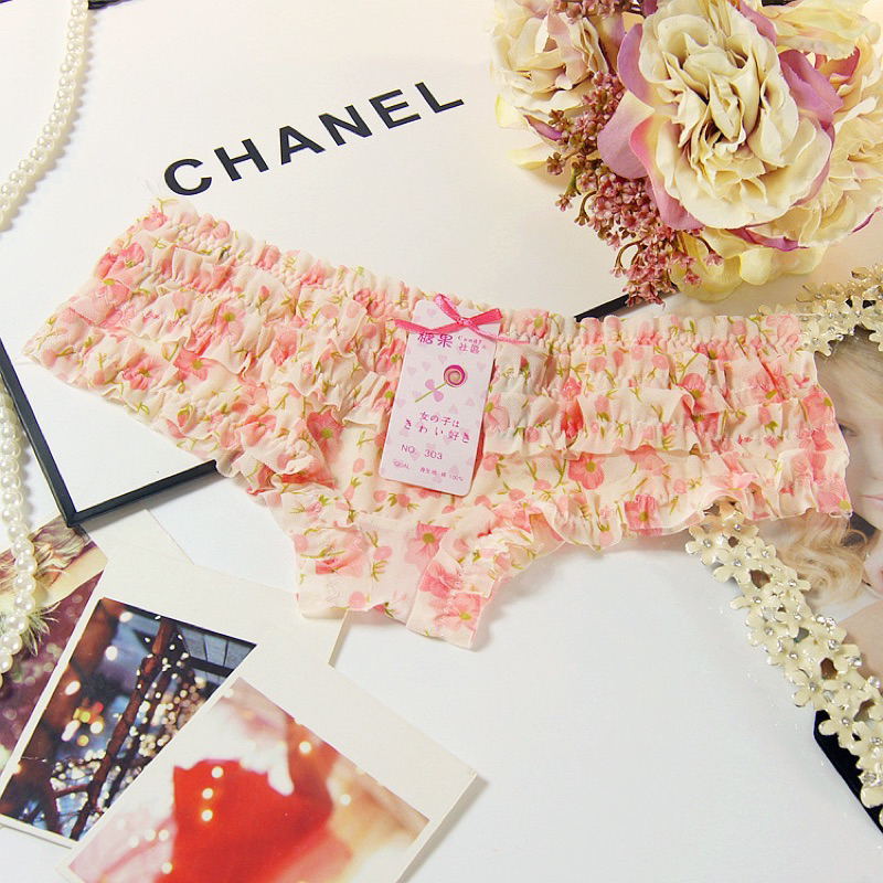 Quần Lót Ren Bèo 3 Tầng Siêu Mềm Mại Quần Chíp ren cạp thấp