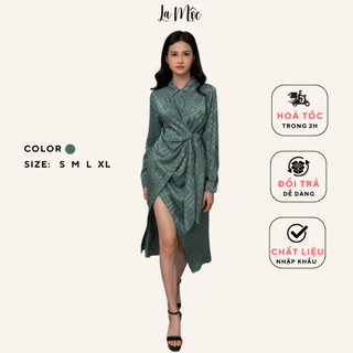 Đầm sơ mi lụa la mộc by maxivic - lm92105