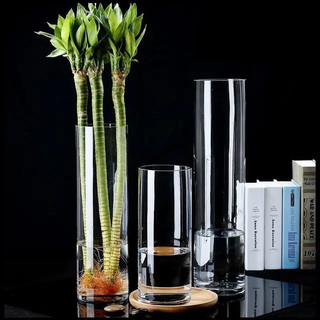 Lọ hoa thủy tinh/ Trụ TRÒN thủy tinh dùng cắm hoa, trồng thủy sinh, trụ size to đường kính 10cm