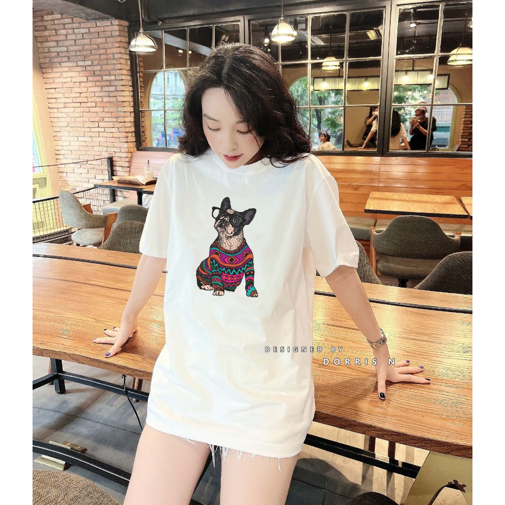 Áo phông thiết kế PUG LEN co giãn 4 chiều form basic trẻ trung chất cotton 100%