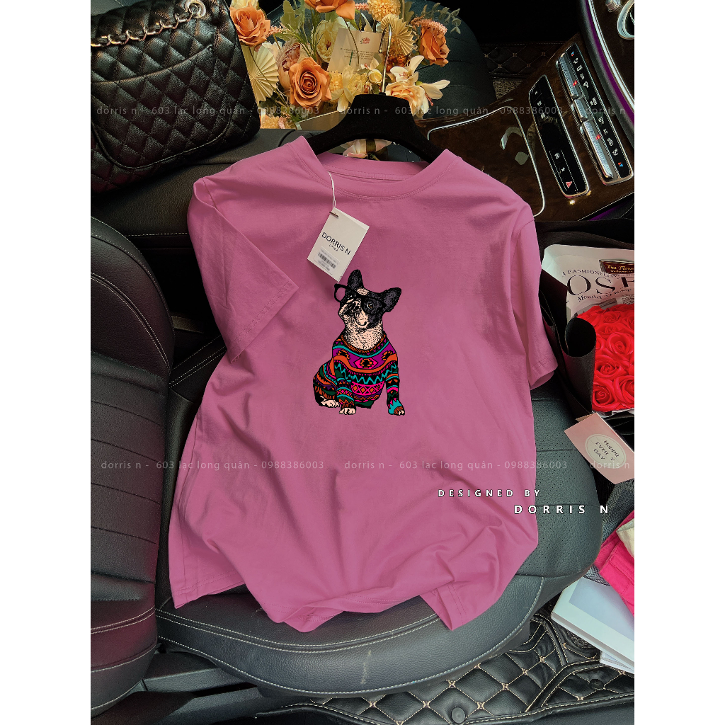 Áo phông thiết kế PUG LEN co giãn 4 chiều form basic trẻ trung chất cotton 100%