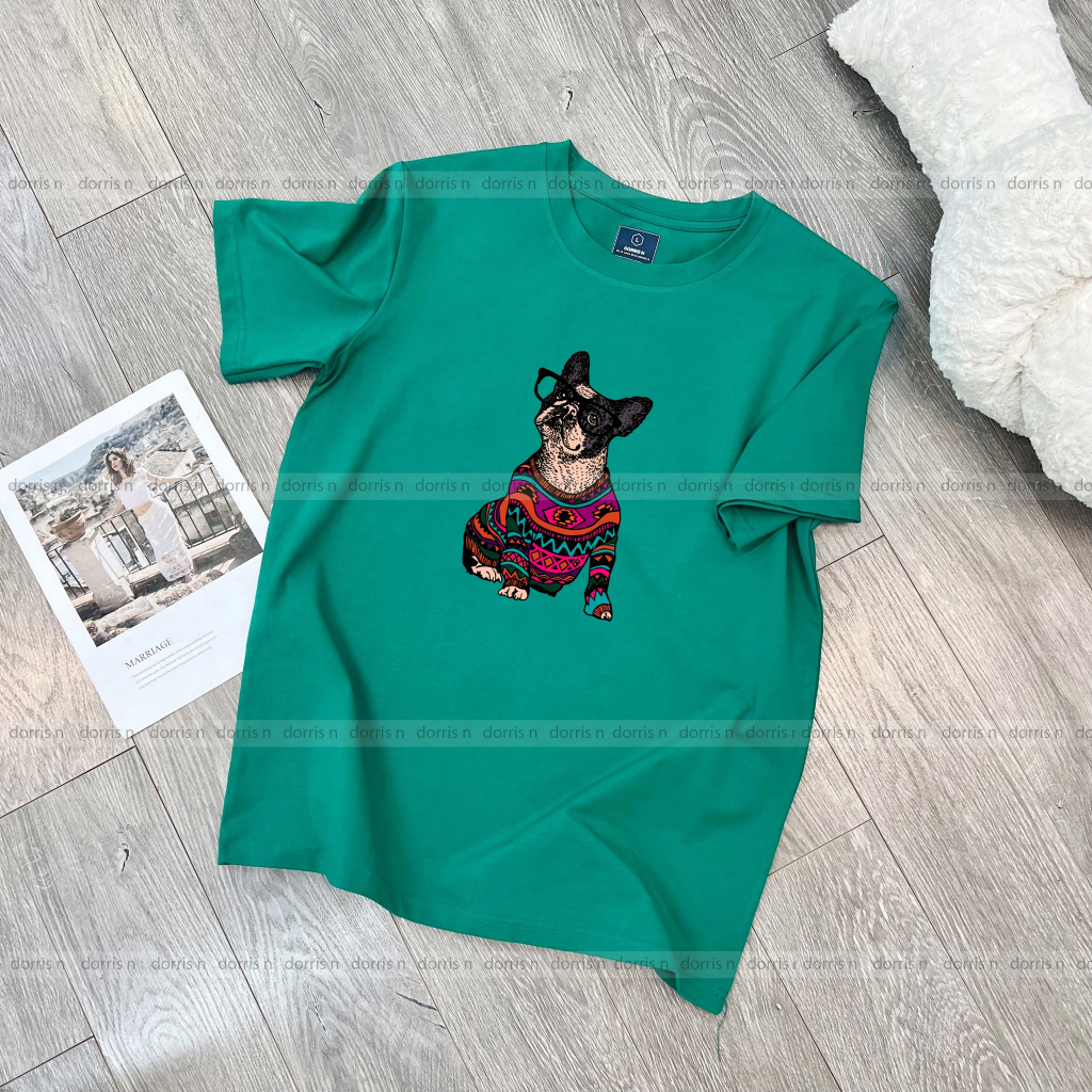 Áo phông thiết kế PUG LEN co giãn 4 chiều form basic trẻ trung chất cotton 100%